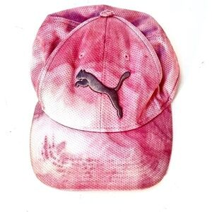 PUMA Pink White Athletic Adjustable Tie Dye Sport Cap Hat